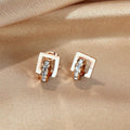 Rolling CZ Stud Earrings in Rose Gold Layered Steel Jewellery