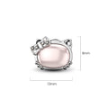 Hello Kitty Soft Pink White Gold Layered Stud Earrings