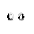 Bold Alphabet Letter Initial Charm Earrings in White Gold Tone - 58