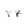 Bold Alphabet Letter Initial Charm Earrings in White Gold Tone - 98