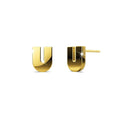 Nickelodeon Initial Alphabet Letter Earrings Gold Layered Steel Jewellery - 82