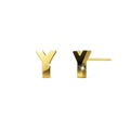 Nickelodeon Initial Alphabet Letter Earrings Gold Layered Steel Jewellery - 98