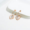 Sparkly Love Shaped Stud Earrings in Rose Gold