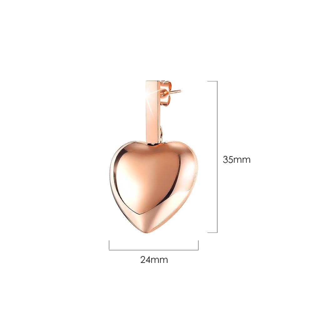 Beating Heart Stud Earrings in Rose Gold - Brilliant Co