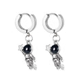 Little Astronaut Dangle Earring in White Gold