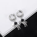 Little Astronaut Dangle Earring in White Gold