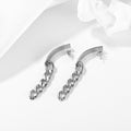 Royal Chain Stud Earrings in White Gold