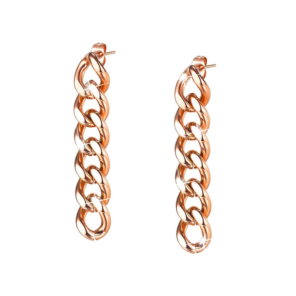 Glam Chain Dangle Earrings in Rose Gold