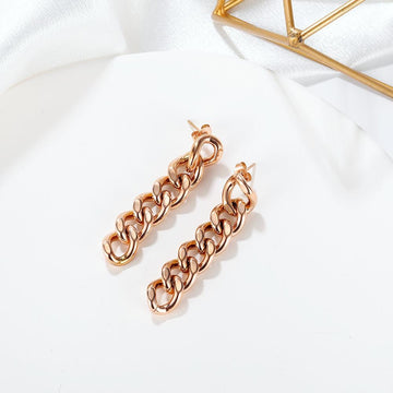 Glam Chain Dangle Earrings in Rose Gold