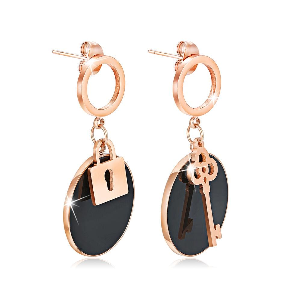 Key & Lock Dangle Earrings - Brilliant Co