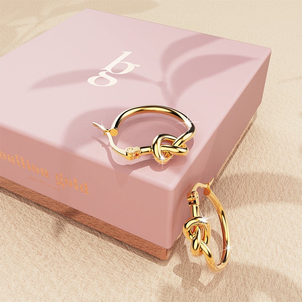 Golden Knot Hoop Earrings Extra Large - Brilliant Co