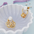 Helena Pearl & Charm Ring Gold Drop Earrings