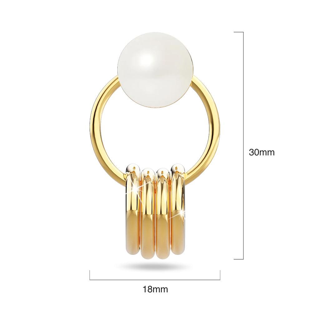 Helena Pearl & Charm Ring Gold Drop Earrings