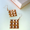 Fascination Geometric Diamond Shape Metallic  Earrings Rose Gold