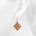 Fascination Geometric Diamond Shape Metallic  Earrings Rose Gold