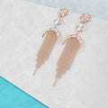 Star Sun & Moon Diamonelle Chandelier Tassle Drop Earrings Rose Gold