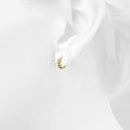 Square Linked Chain & CZ Huggie Hoop Earrings Gold - Brilliant Co
