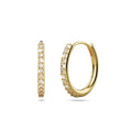 Haute Zircon Gold Dangle Hoop Earrings - Brilliant Co