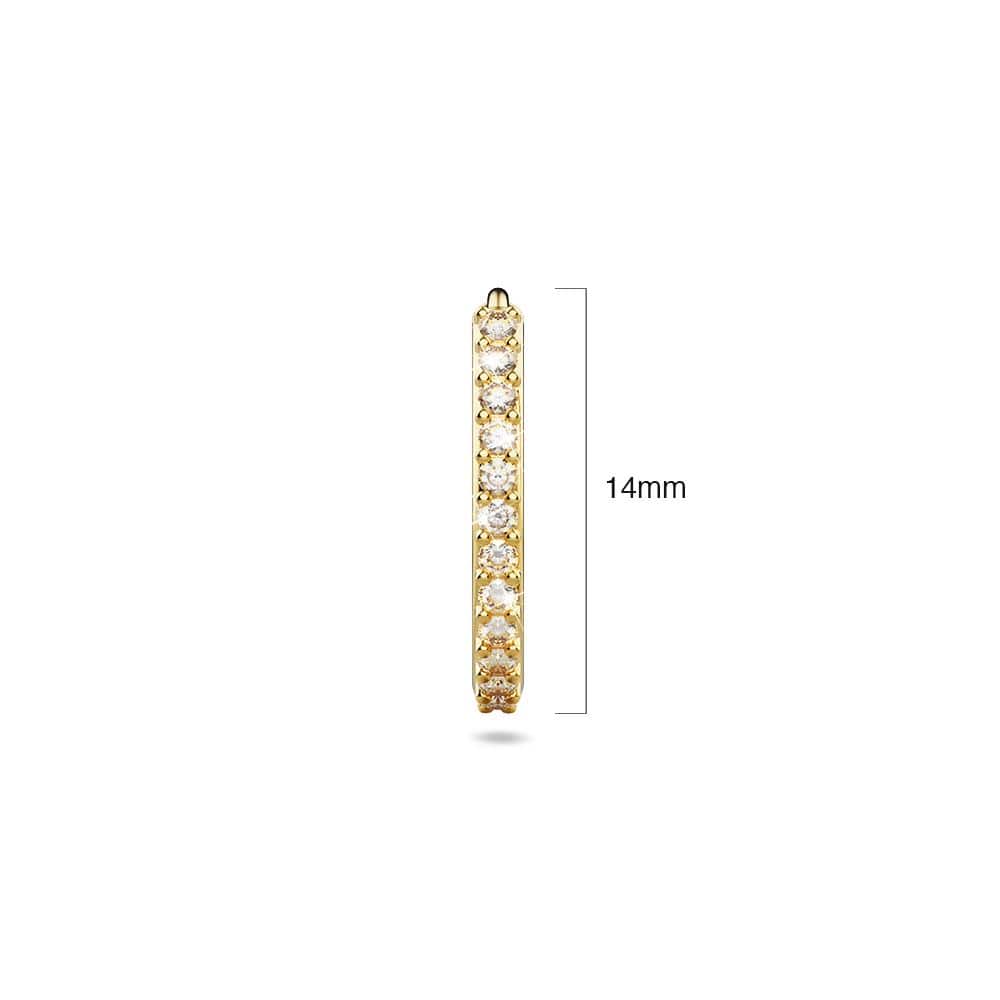 Haute Zircon Gold Dangle Hoop Earrings - Brilliant Co