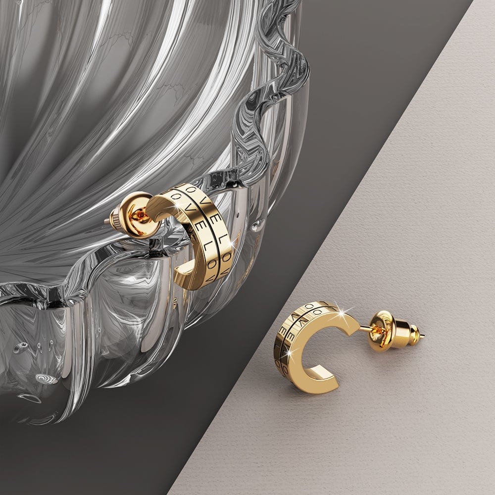 Iris Zircon Gold Hoop Earrings - Brilliant Co