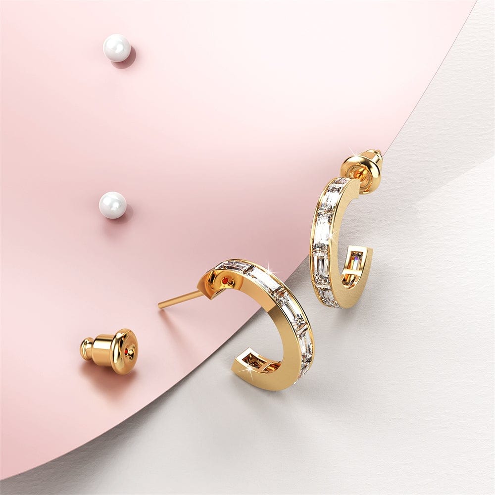 Hellical Zircon Gold Hoop Earrings - Brilliant Co