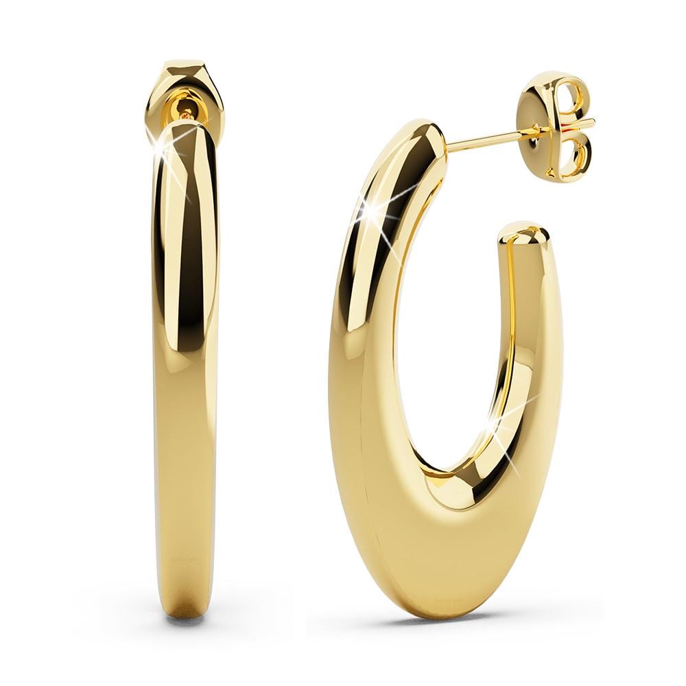 Bright Gold Titanium Hoop Earrings - Brilliant Co