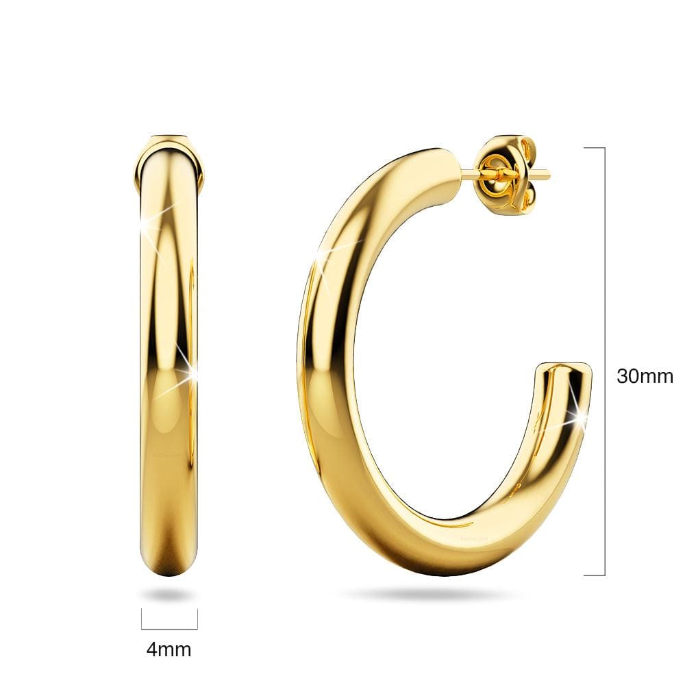 Erica Gold Titanium Hoop Earrings 38mm - Brilliant Co