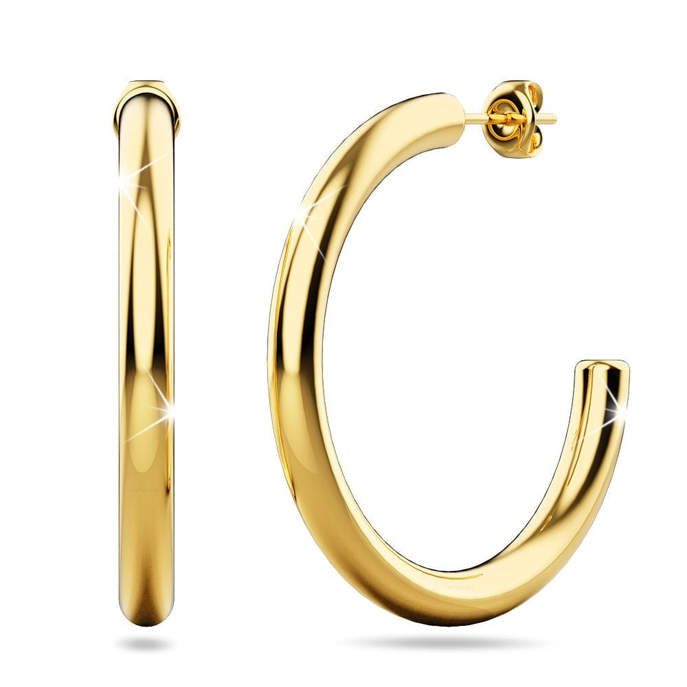 Erica Gold Titanium Hoop Earrings 40mm - Brilliant Co