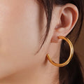 Erica Gold Titanium Hoop Earrings 40mm - Brilliant Co