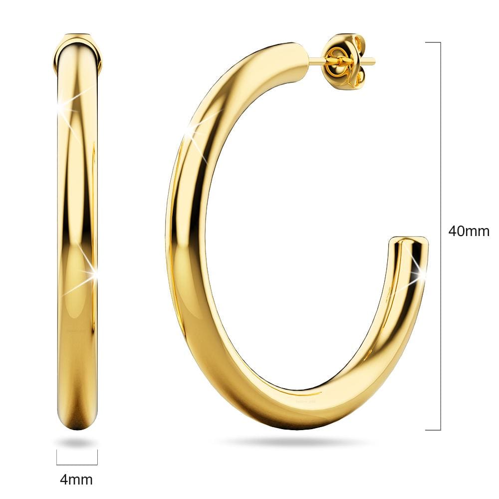 Erica Gold Titanium Hoop Earrings 40mm - Brilliant Co