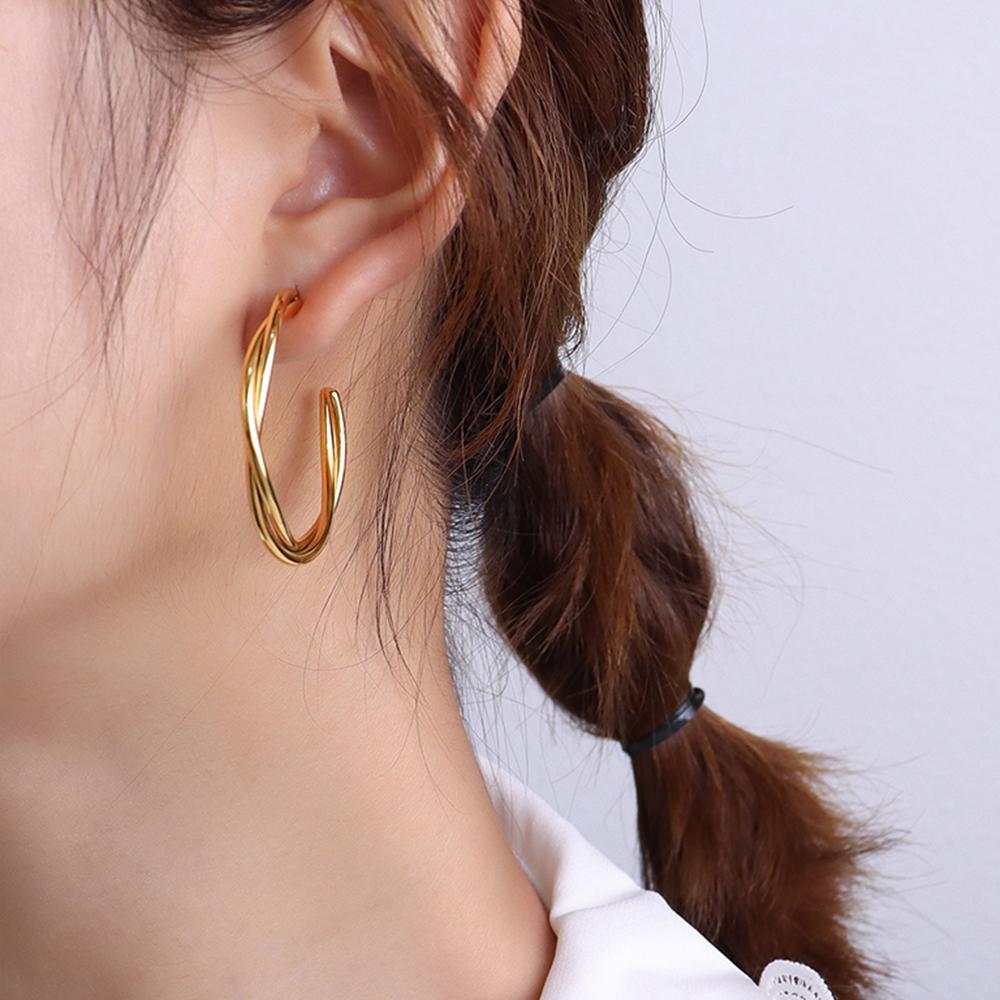 Elsa Gold Titanium Stud Earrings - Brilliant Co