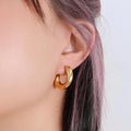 Precious Gold Titanium Stud Earrings - Brilliant Co