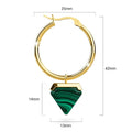 Gorgeous Gold with Emerald Green Hoop Earrings