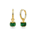 Natalie Gold with Emerald Green Hoop Earrings