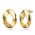 Brincos Textured Earrings in Gold - Brilliant Co