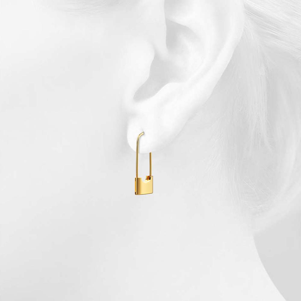 Dainty Lock Earrings in Gold - Brilliant Co