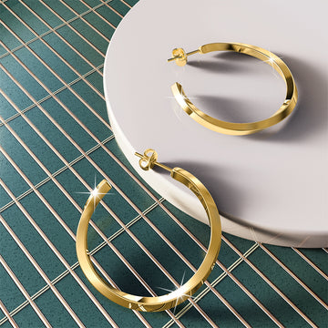 Laila Hoop Gold Layered Earrings 30mm