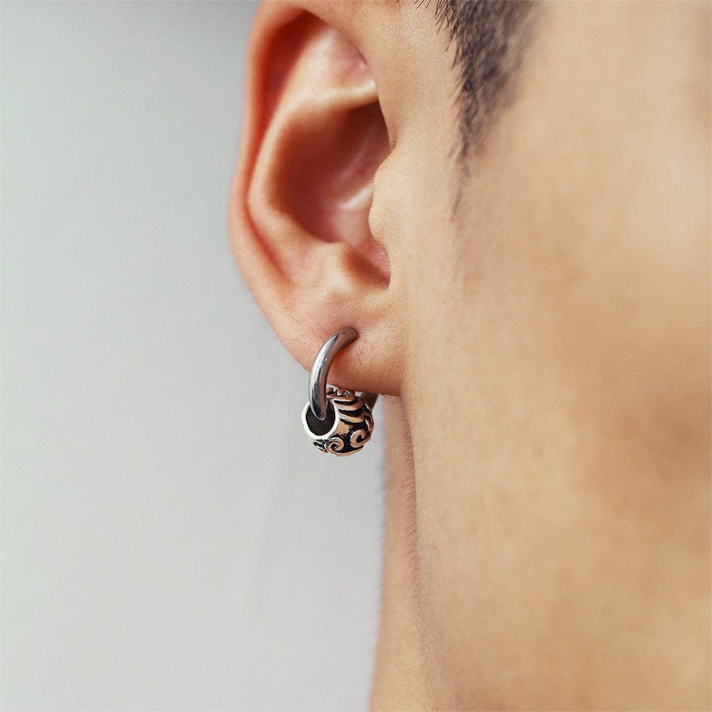 Zen Bead Hoop White Gold Layered Earrings - Brilliant Co