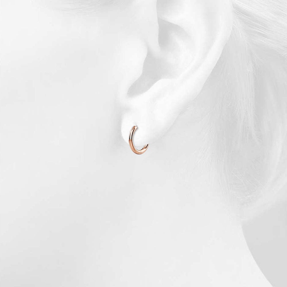 Royal Hoop Rose Gold Layered Earrings 14mm - Brilliant Co