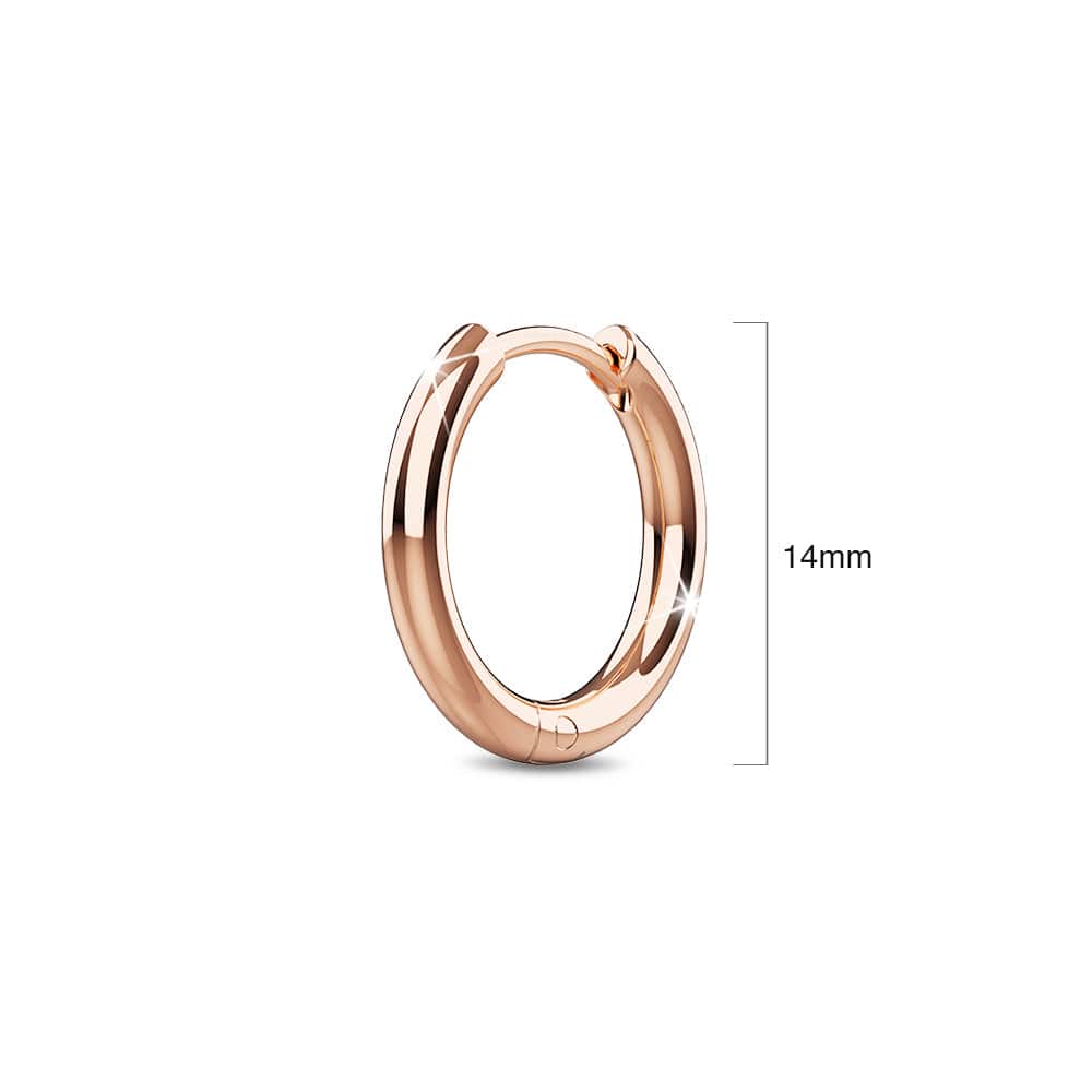 Royal Hoop Rose Gold Layered Earrings 14mm - Brilliant Co
