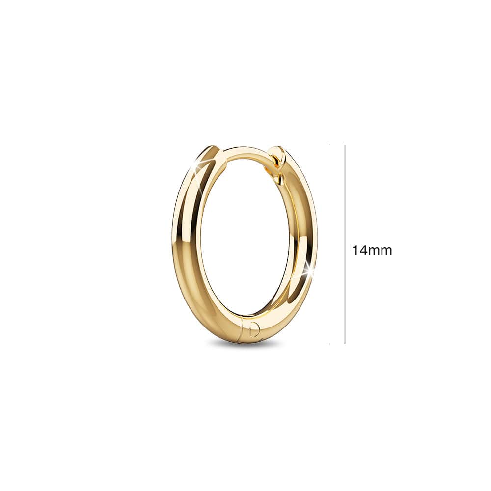 Royal Hoop Gold Layered Earrings 14mm - Brilliant Co