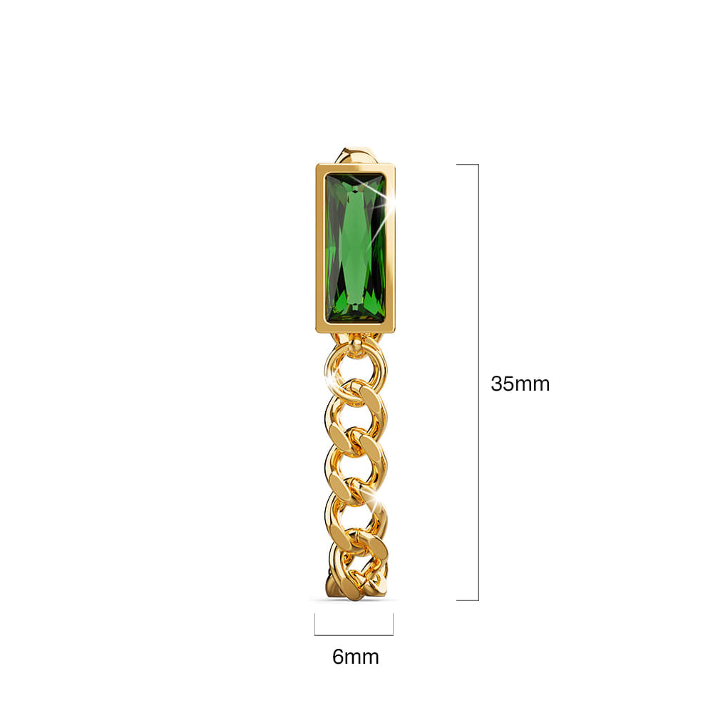 Green Zirconia Dangly Stud Earrings