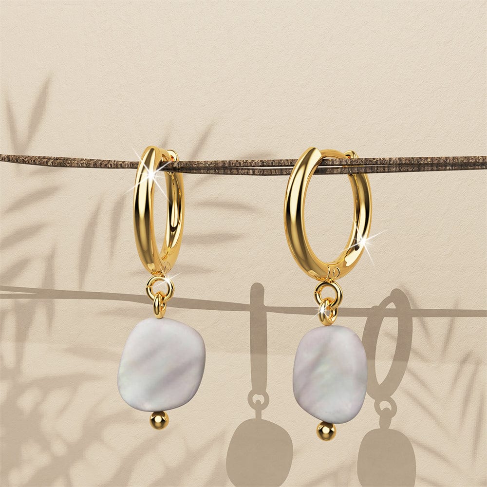 Queen Pearl Hoop Gold Layered Earrings