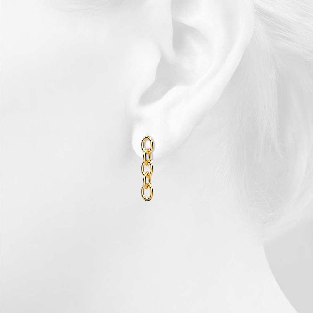 Lewis Dangle Gold Layered Earrings