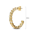 Twisted Braid C-Hoop Gold Layered Earrings 30mm - Brilliant Co