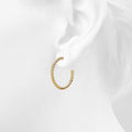 Twisted Braid C-Hoop Gold Layered Earrings 38mm - Brilliant Co