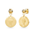 Coin Drop Gold Layered Earrings
