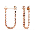 Zeus Connector Ball Stud Rose Gold Layered Earrings
