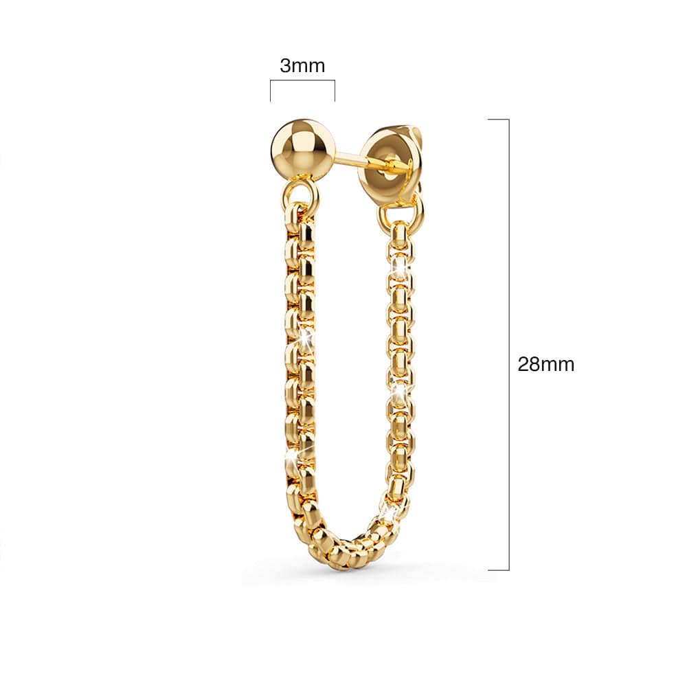 Zeus Connector Ball Stud Gold Layered Earrings