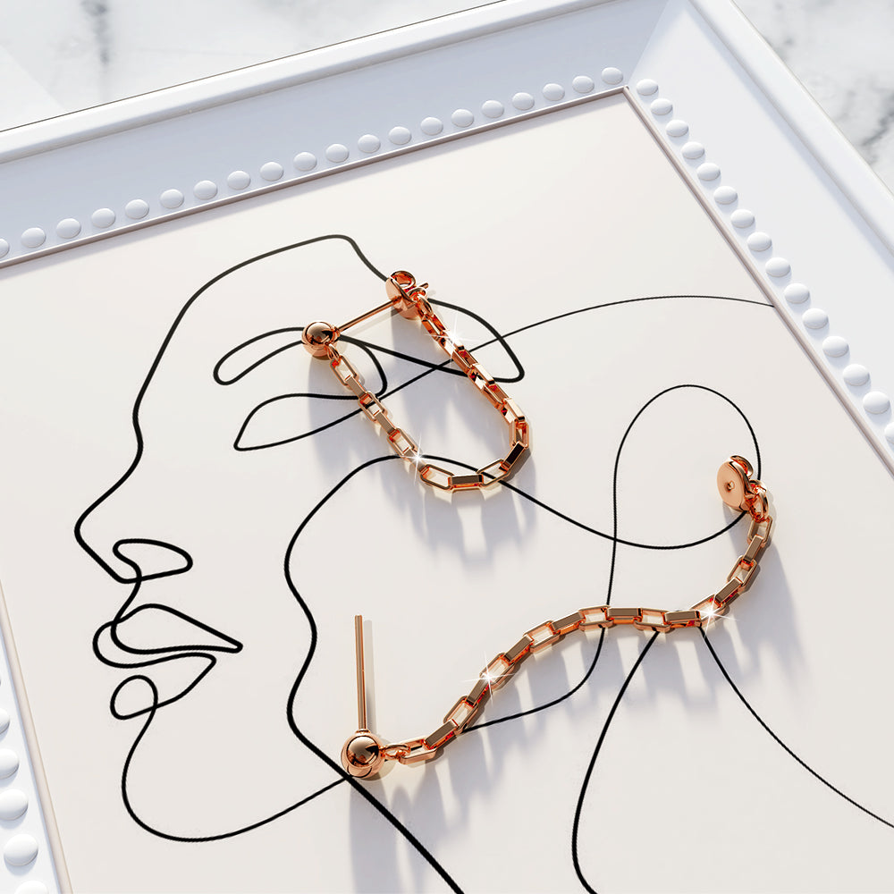 Merry Stud Ball Rose Gold Layered Earrings